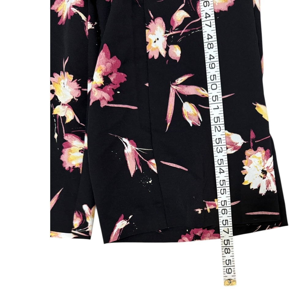 Active USA Floral Print Jumpsuit Wide Leg V Neck Black Casual Medium/Large NWT - Picture 15 of 15